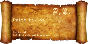 Peitz Miklós névjegykártya